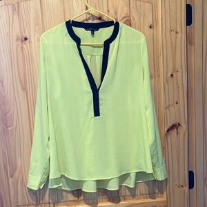 Victoria's Secret Lemon Blouse with Midnight Trim